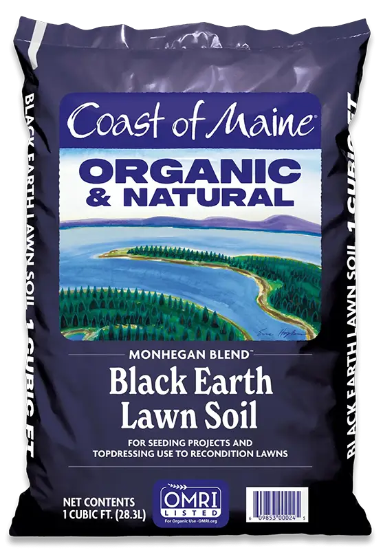 Coast of Maine's Monhegan Blend Organic & Natural Black Earth Lawn Soil
